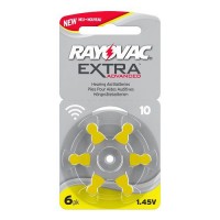 Rayovac Extra Advanced 10 1.45V PR70 p10 PR10 10AE Hearing Aid Batteries, baterijas dzirdes aparātiem 6 gab.