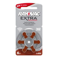 Rayovac Extra Advanced 312 1.45V PR41 Hearing Aid batteries, 6 pcs