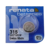 Renata 315 SR716SW Low Drain 1.55V Silver 0% Hg watch pulksteņu baterija. Ražots Šveicē