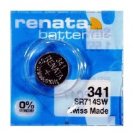 Renata 341 SR714SW Low Drain 1.55V Silver 0% Hg watch pulksteņu baterija. Ražots Šveicē (Expiry date 2024-07)