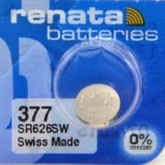 Renata 377 376 626 SB-BW SB-AW 280-72 280-39 177 V377 565 606 GP377 SR626W SR626SW SR66 D377 LR626 LR66 AG4 Low Drain 1.55V Silver Watch Battery pulksteņu baterija. Ražots Šveicē