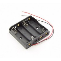 4x AA battery holder with wire leads 150mm