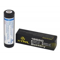 Xtar 18650 2600mAh 5A 3.7V Li-Ion battery with PCB protection, Button Top