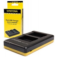 Patona 1971 (Olympus Li-40B / Li-42B) Fast Dual USB Charger for Photo Batteries
