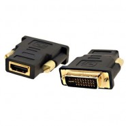  DVI-I (Dual Link) Male - HDMI Female adapteris (melns)