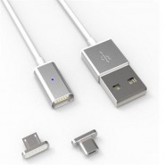 Magnetic Cable magnētisks Apple Lightning / Micro USB to USB lādēšanas un sinhronizēšanas kabelis (2in1) 1m