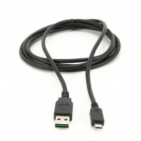 Gembird Double-sided USB 2.0 - Micro USB kabelis 1m (melns)