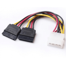 Molex 4 Pin to 2x 15 Pin SATA Power Cable for IDE to Serial ATA SATA Hard Drive Power Cable Adapter, CC-SATA-PSY