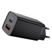 Baseus GaN2 Lite Quick Charger, 1x USB Type-A & 1x USB Type-C 65W black, CCGAN2L-B01