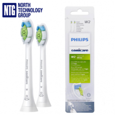 2x Philips Sonicare W2 Optimal White HX6062/10 Click-On Replacement Sonic Toothbrush Heads White, 2pcs