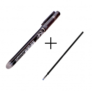 Erasable pen Friction Gel Ink Ball 0.5mm, black + pen core for replacement