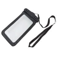 Ūdensizturīgs IPX8 telefona maciņš 18 x 9.5 cm, ūdensnecaurlaidīgs maisiņš mobilajiem tālruņiem līdz 6", melns