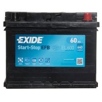 Exide Start-Stop EFB (Enhanced flooded batteries) EL600 12V 60Ah 640A laivas, kutera, UPS, mājas uz riteņiem dziļās izlādes Deep-cycle akumulators, Deep Discharge