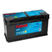 Tudor Start-Stop AGM TK1060 12V 106Ah 950A 392x175x190mm Automotive Battery, auto akumulators