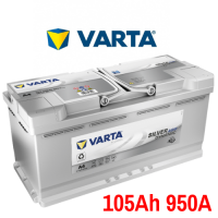 Varta Silver Dynamic A4 12V 105Ah 950A 394x175x190, 605 901 095, 020AGM H15 AGM Automotive Battery