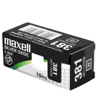 Maxell 381 / SR1120SW 1.55V 55mAh 0% Hg Silver oxide baterijas 10 Gab.