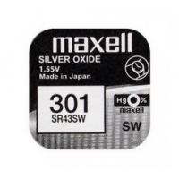 Maxell 301 / SR43SW 1.55V 125mAh 0% Hg Silver oxide battery