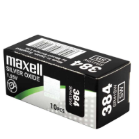 Maxell 384 /392/ D392 /384/ V392/ SR41SW 1.55V 45mAh 0% Hg Silver oxide baterijas 10 Gab.