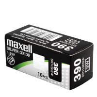 Maxell 390 /389/ D389/ D390/ SR1130SW 1.55V 83mAh 0% Hg Silver oxide baterijas 10 Gab.