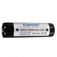 KeepPower 18650 3.7V 2900mAh 10A Protected Li-Ion Battery Button Top, litija jonu akumulators ar PCB aizsardzību