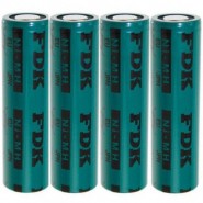 4x Sanyo FDK AA 1650mAh 1.2V Ni-MH industrial rechargeable batteries (Flat Top), made in Japan, 4 pc.