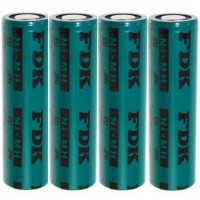 4x FDK AA 1650mAh 1.2V Ni-MH Industrial Flat Top Rechargeable Batteries, made in Japan, 4 pcs