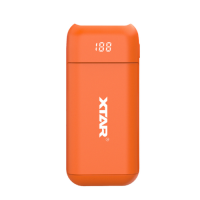 Xtar PB2 Handheld divvietīgs 2.1A USB Li-Ion akumulatoru lādētājs / PowerBank, Portable Power Bank Charger, oranžs