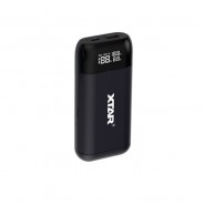 Xtar PB2S Handheld divvietīgs USB Li-Ion akumulatoru lādētājs / PowerBank (Portable Power Bank Charger), melns