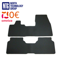 BMW I3 car rubber floor mat "Octagon" with black edges (front and rear). Made in Germany.