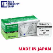 Seizaiken by Seiko Instruments 384 SR41SW 384 SR41SW 392 SR736W SR736SW SR41W SR41 G3 AG3 1.55V Silver Oxide Watch Battery, sudraba oksīda pulksteņa baterijas, ražots Japanā, 10 gab.