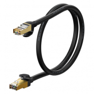 Baseus WKJS010001 High Speed RJ45 10Gb CAT7 Ethernet Network Patch Round Cable LAN S/FTP 0.5m Black 50cm, dubultas izolācijas tīkla kabelis vads