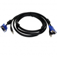 D-Link DKVM-CU DKVMCU A1 KVM VGA15M USB-A to VGA15M USB-B 1.8m cable, kabelis, melns