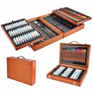 Drawing Set for Children in a Wooden Suitcase, 174 pc.