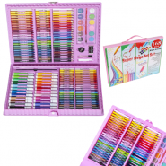 Drawing Set for Children in a Suitcase, Pink, 168 pc.