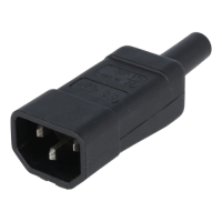 Kaiser PC-116 AC Supply 10A Male Connector Plug C14 (E) Straight IEC 60320 for Cable, UPS kabeļa spraudnis konektors
