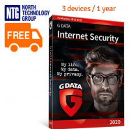 G DATA Internet Security antivīruss (Base) pamata licence 3 datoriem 1 gadam (3 PC/ 1 Year) (jauna licence, nav atjaunojums) 