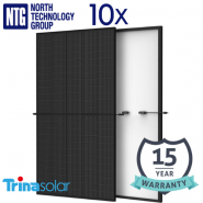 10x Trina Solar Vertex S Mono TSM-390DE09.05 390W 1754x1096x30mm, Efficiency 20.3%, Full Black, monokristālisks saules panelis (cena par 1 gab, komplekts 2074.90 EUR)