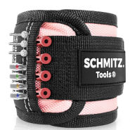 SCHMITZ Tools Magnētiska rokas aproce, rokassprādze, Magnetic Wristband, profesionāls rīks instrumentu turēšanai, rozā