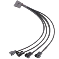 4-Pin Molex Male to 4x 3-Pin/4-Pin PWM Male Connector Fan Extension Cable for CPU PC Case Fan, 27cm