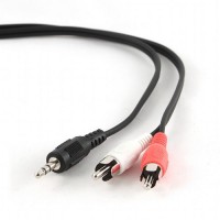 Gembird 3.5mm Jack Plug stereo - 2x RCA Plug stereo audio kabelis 2.5m (melns)