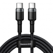 Baseus Cafule CATKLF-ALG1 PD 3.0 100W USB-C Type-C to Type-C Flash Charging Data Cable 200cm, uzlādes datu kabelis pelēks melns 2m