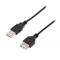 Assmann USB 2.0 USB-A Male to USB-A Female extension cable, black, AK-300200-018-S, 1.8m
