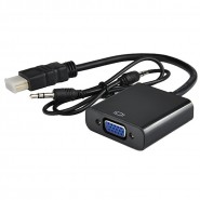 Gembird A-HDMI-VGA-03 HDMI - VGA adapteris / kabelis + 3.5 mm audio kabelis 0.15m (melns)