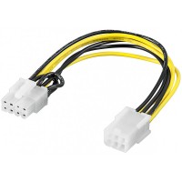 Goobay 93635 6-pin PCI to 8-pin PCI PCI-E/6-PCI-E/8 Graphics Card Cable Power Adapter 0.2m, 20cm kabelis strāvas adapteris videokartei