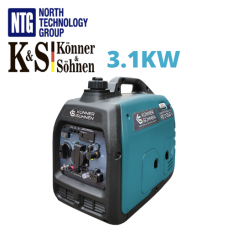 Könner & Söhnen, KS 3100iG S hybrid liquified gas and gasoline 3.1KW, 1x 16A, USB 5V/1A, USB 5V/2.1A, 12V/8.3A, KS 160i, 4l/2.7h
