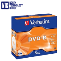 Verbatim DVD-R 4,7 GB, 16xSpeed, AZO, sudraba matēta virsma, 5 gab.