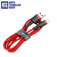 Baseus Cafule CALKLF-A09 2.4A QC3.0 0.5m USB to Lightning Fast Charge Durable Braided Nylon Cable Red 0.5 m