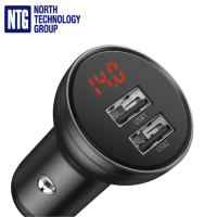 Baseus CCBX-0G 4.8A, 24W car charger with two USB ports, grey