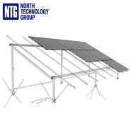 TreeSystem 26, 13+13 vertical, 30 degree angle, 14.5m x 2.32m, Aluminium Stainless Steel  Solar Panel Ground Mounting System, made in Italy